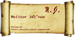 Molitor János névjegykártya